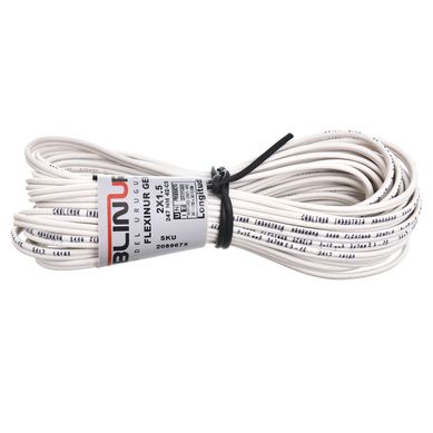 Cable gemelo blanco con 2 polos 2 de 10 m