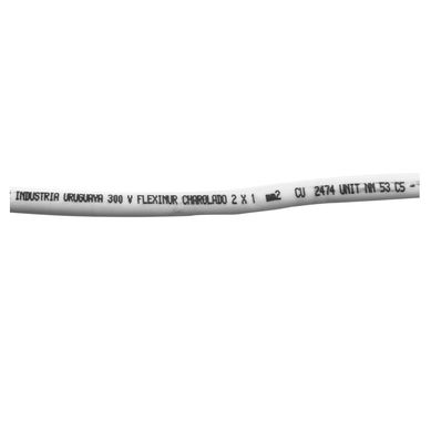 Cable charolado 3 x 1 blanco 7 mm 1 m