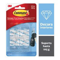 Mini ganchos transparentes 6 unidades