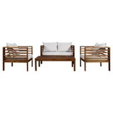 Juego de living exterior Saint Peter 4 piezas madera