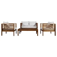 Juego de living exterior Saint Peter 4 piezas madera