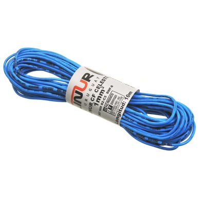 Cable unipolar 1 mm celeste 10 m