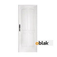 Puerta exterior de acero 4 tableros electrocincada 200 x 80 cm blanca derecha