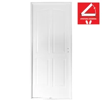 Puerta exterior acero 4 tableros electrocincada blanca 200 x 80 cm izquierda