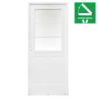 Puerta exterior de acero 1/2 reja200 x 80 cm blanca derecha