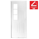 Puerta exterior de acero reja lateral 200 x 80 cm blanca izquierda