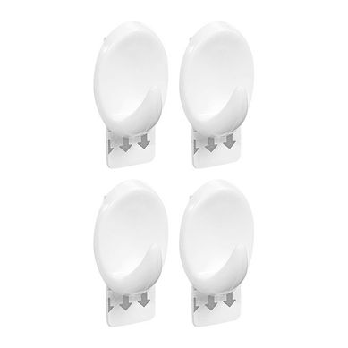 Pack de 4 ganchos oval con adhesivo