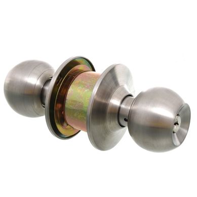 Pomo con llave esfera de acero mate
