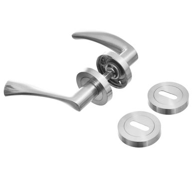 Manija con roseta y bocallaves 10-13 n�quel satinado PC