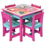 Juego de mesa y 2 sillas infantil rosa
