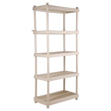 Estanter�a pl�stica 5 estantes soporta hasta 70 kg por nivel beige