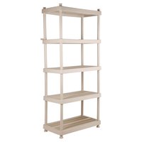 Estantería plástica con 5 estantes ventilada beige