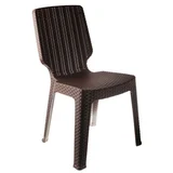Silla de exterior Tavarúa de plástico marrón