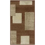 Alfombra caminero Carrera cuadros 50 x 90 cm café