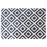 Alfombra Azteca Rombos 120 x 170 cm blanca y negra