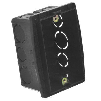 Caja llana 3 modulo negro
