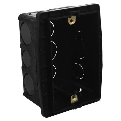 Caja llana autorroscante de embutir 3 m�dulos 12 unidades negras