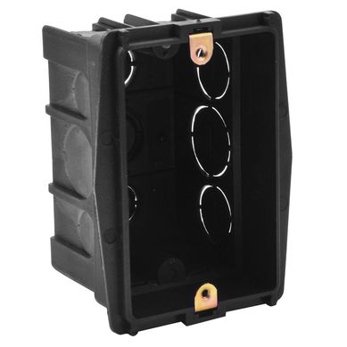 Caja Honda 3 m�dulos con grampa negra de embutir