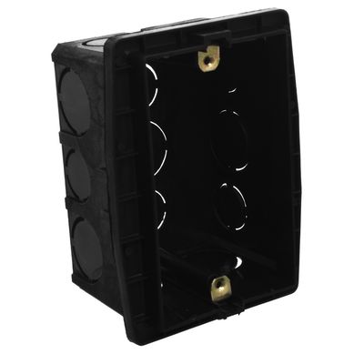 Caja llana autorroscante de embutir 3 modulos 8 unidades negra