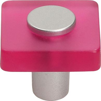 Pomo cuadrado magenta 3 cm