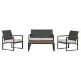 Juego de living exterior Polywood Portugal 4 piezas café