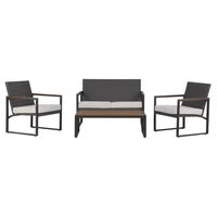 Juego de living exterior Polywood Portugal 4 piezas café