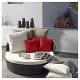 Sillón de exterior circular de ratán PE beige