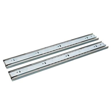 Riel telesc�pico plateado para caj�n de 40 cm
