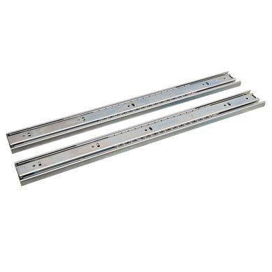 Riel telesc�pico plateado para caj�n de 45 cm