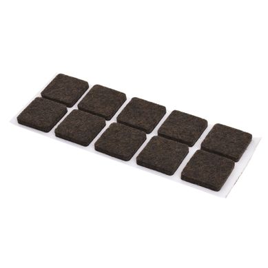 Fieltros cuadrados 10 unidades marr�n 2 x 2 cm