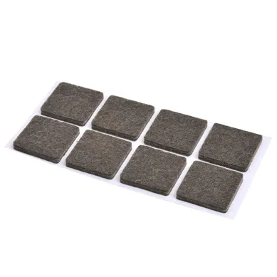 Fieltros cuadrados 8 unidades marr�n 2,5 x 2,5 cm