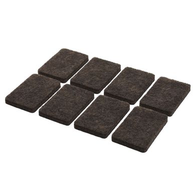 Fieltros rectangulares 8 unidades marr�n 2 x 3 cm