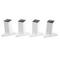 Pack de 4 patas cuadradas blancas 10 x 4 cm