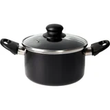 Cacerola antiadherente con tapa negra 16 cm