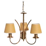 Lámpara colgante 3 luces acero con pantalla E27 bronce