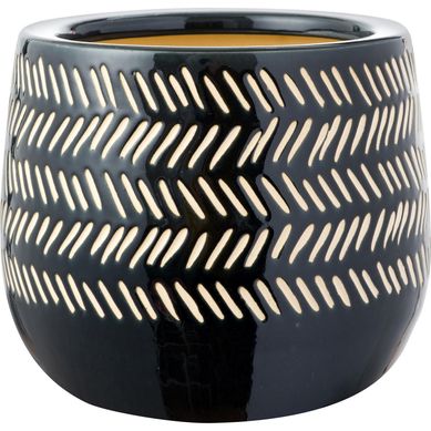 Macetero Himba negro 23 x 18 cm