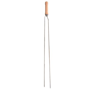 Pincho doble para chorizo de madera y acero 55 cm
