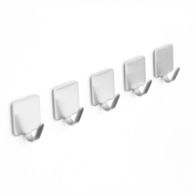 Pack de 5 ganchos de acero inoxidable rectangulares