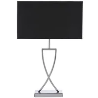Lámpara de mesa plateada y negra 1 luz E27