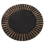 Plato de sitio negro y dorado 33 cm borde relieve