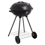 Parrilla a carbón con tapa y ruedas