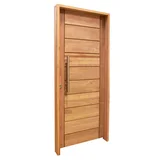 Puerta exterior de cedro natural 85 cm izquierda