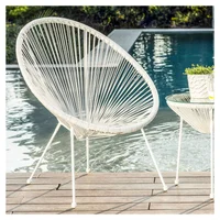 Silla de exterior Cozumel de ratán PE blanca