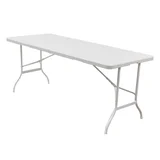 Mesa de exterior plegable de símil ratán blanca