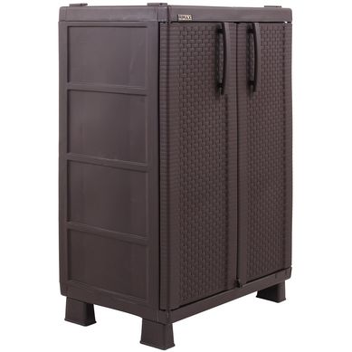 Armario mediano con 2 estantes Rattan wengue