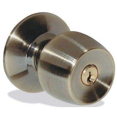 Cerradura pomo bronceado con llave