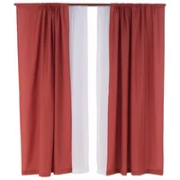 Pack de 4 cortinas de tela 145 x 220 cm terracota