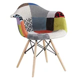 Silla de comedor Eames Patchwork con apoyabrazos multicolor