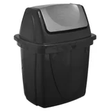 Basurero Eco Black 6.5 L de plástico negro con tapa vai ven