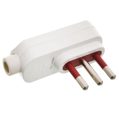 Ficha 3 en l�nea cable 90 blanco 